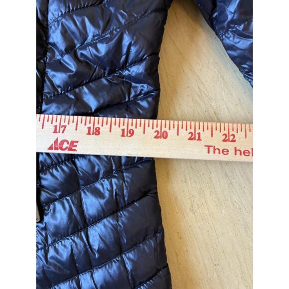 Black Puffer Down Winter Jacket Long Packable Quilted womens L Calvin Klein Y2K - Picture 13 of 16